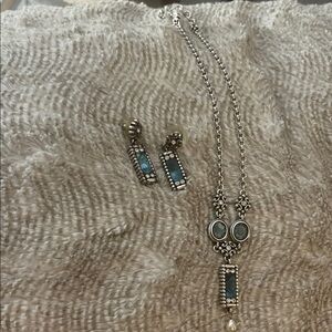 Elegant Silver and Blue Jewelry Set